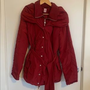 Red maternity jacket